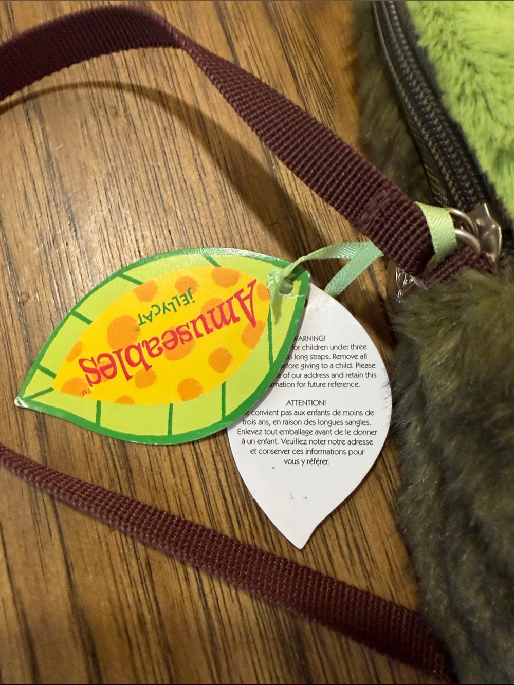 Plush Avocado Crossbody Bag - Green with Brown Pit - Picture 3 of 4